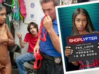 Shoplyfter Christmas - Fae and Her Stepbro are Detained Separately for Shoplifting in the Same Mall