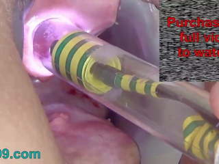 Endoscope Camera into Peehole Woman Pee Hole Playing.