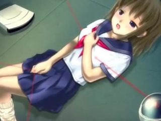 Anime enchantress in school uniform masturbating pussy