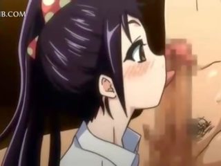 Oversexed anime teeny blowing and fucking giant shaft