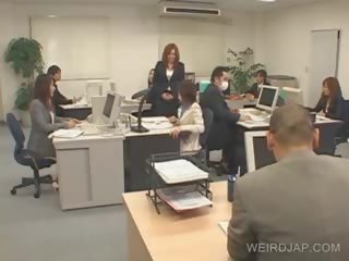 Jap Office goddess Tied Up To The Chair And Banged At Work